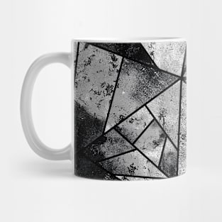 Modern Black and White Geometric Stone Mug